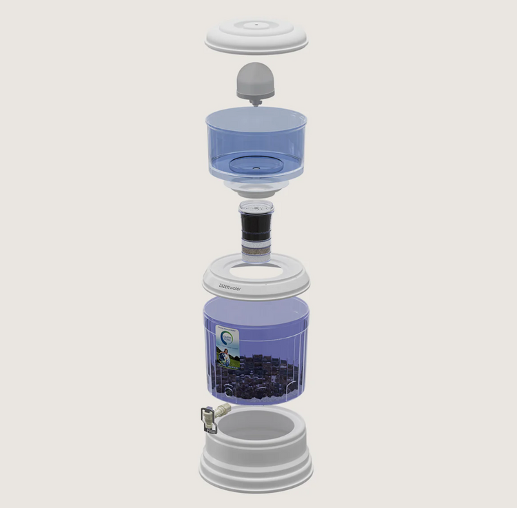 zazen Alkaline Water Filter System - BPA Free Plastic Bottom Tank